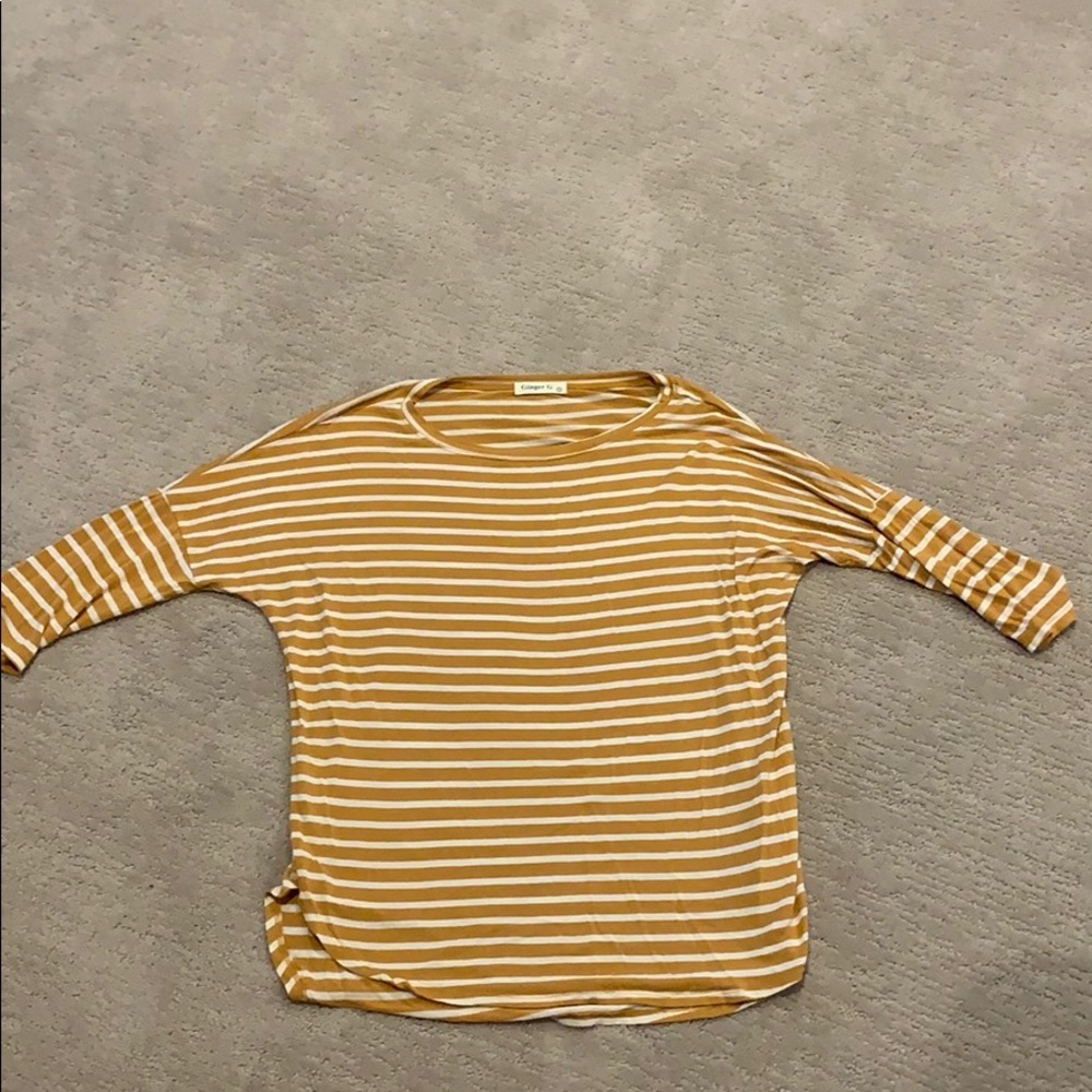 Half Sleeve Yellow Striped Tshirt